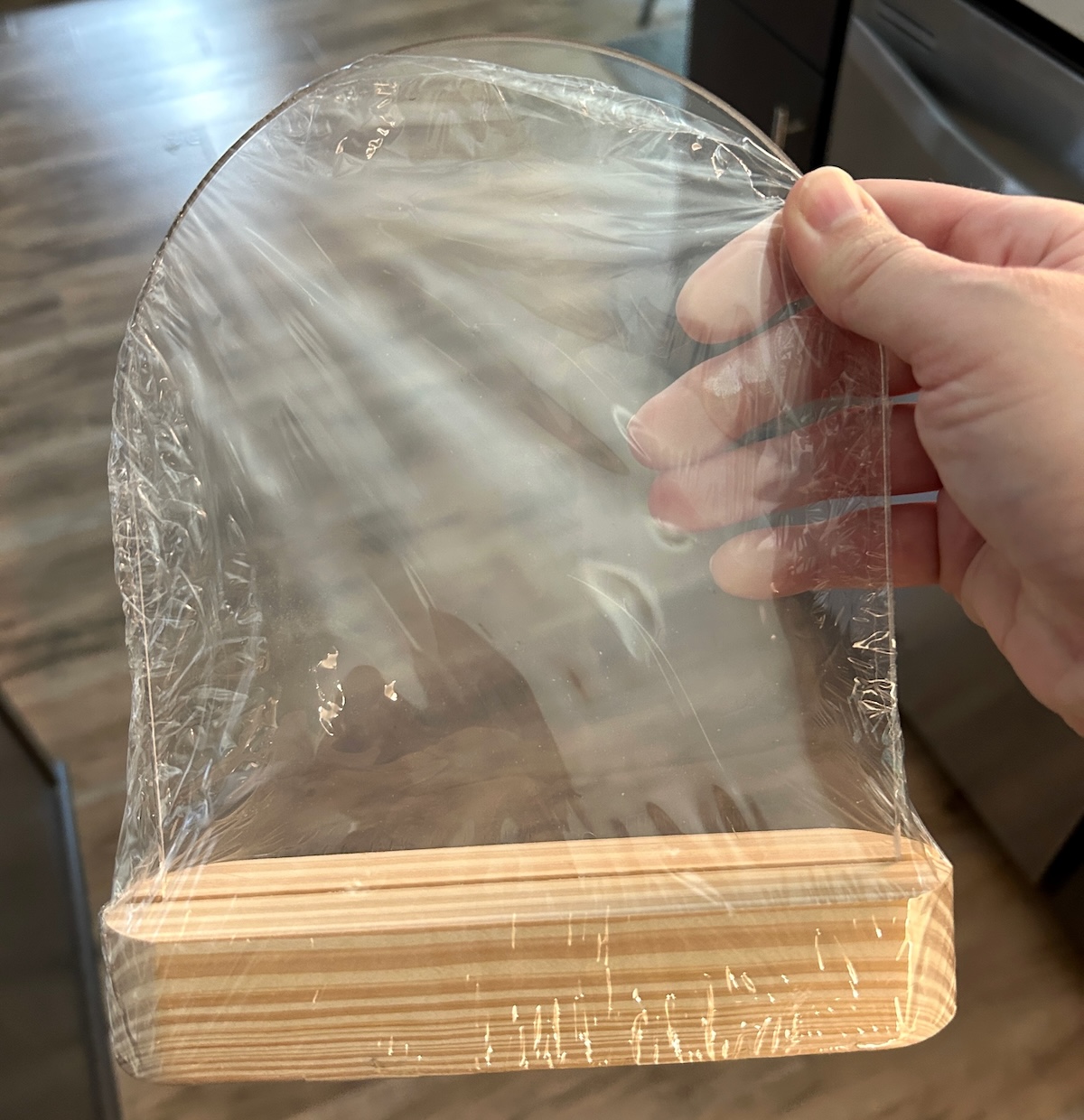 Acrylic decor wrapped in the package
