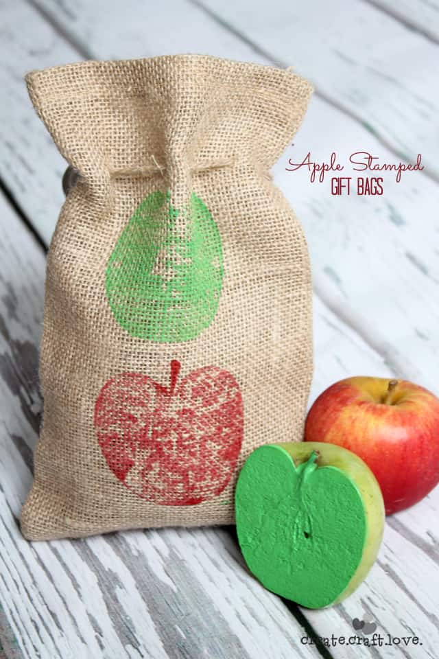 DIY Gift Bags and Apple Stamps