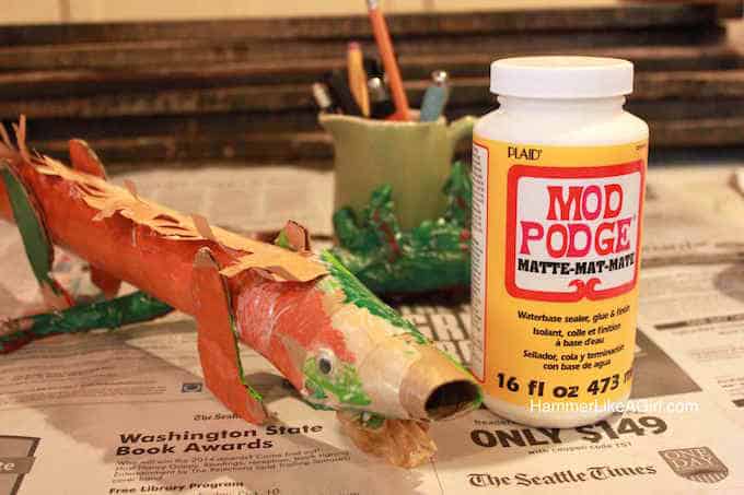 Bottle of Matte Mod podge and kids' art