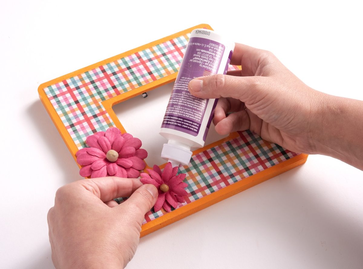 Attaching embellishments with craft glue