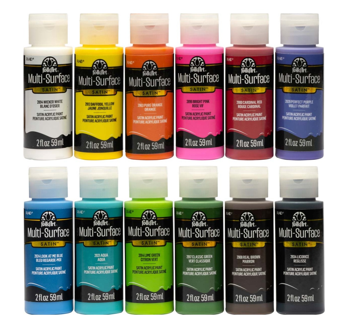 bottles of folk art multi surface paint