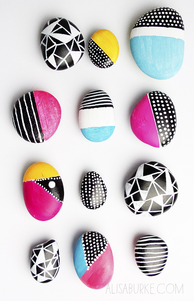 Bright Painted Rock Magnets