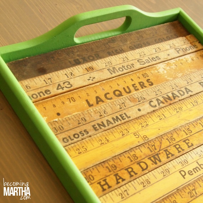 Chalk Paint and Yard Stick Serving Tray Makeover