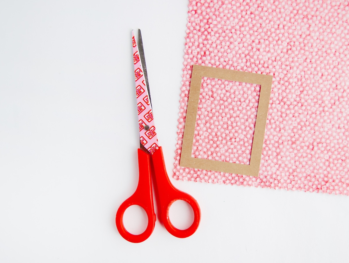 Cut and Mod Podge Fabric for Window
