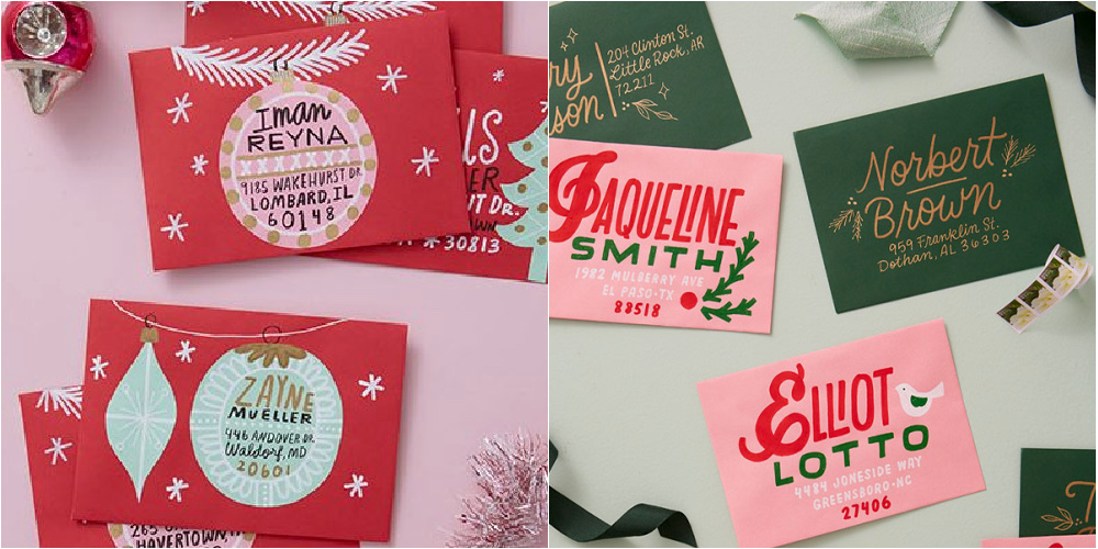 Decorate Christmas card envelopes