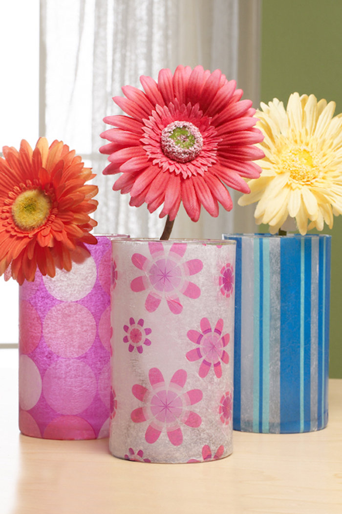 Decoupage Glass Vase