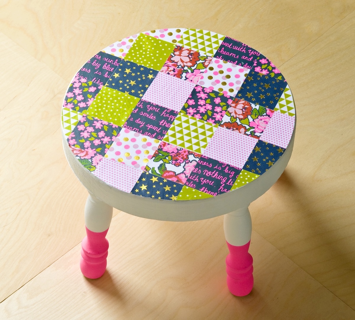 Decoupage Stool