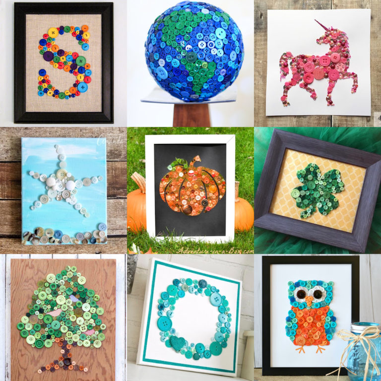 DIY button wall art feature image