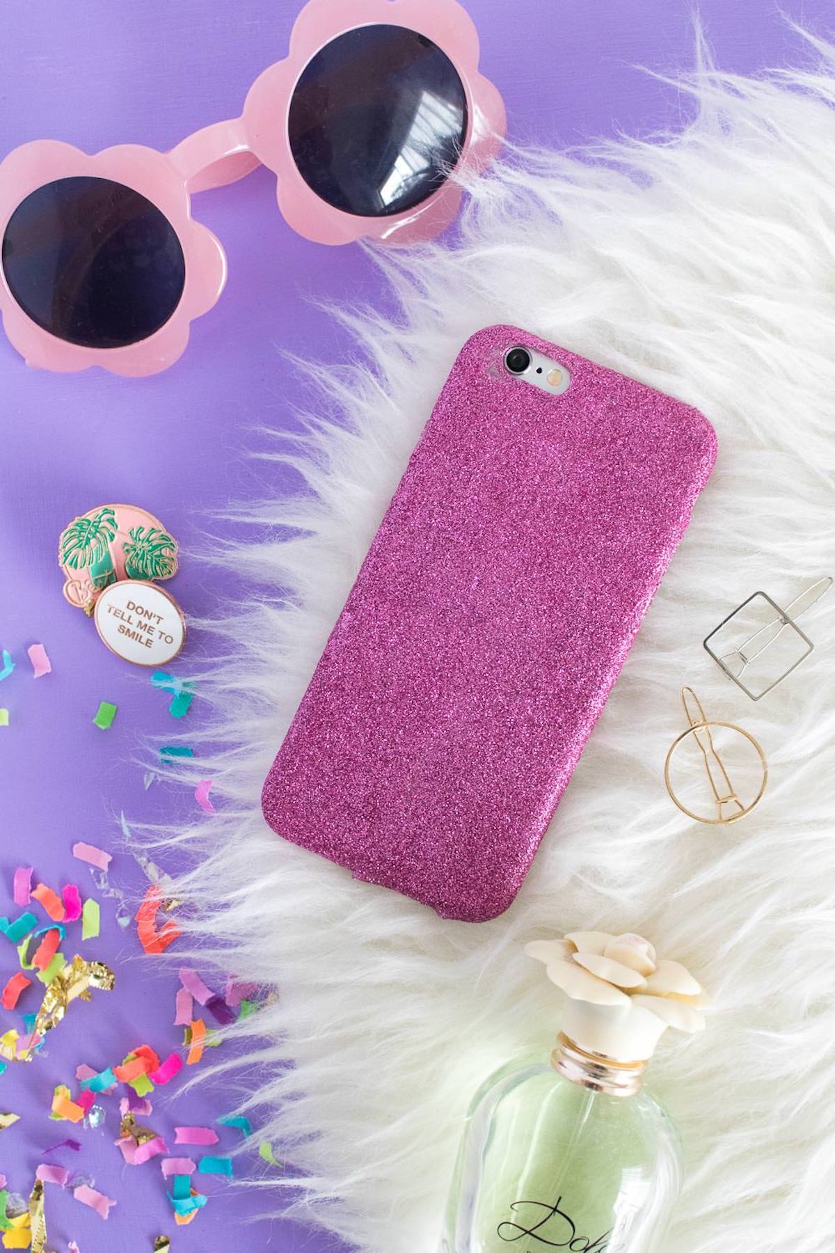 DIY glitter phone case