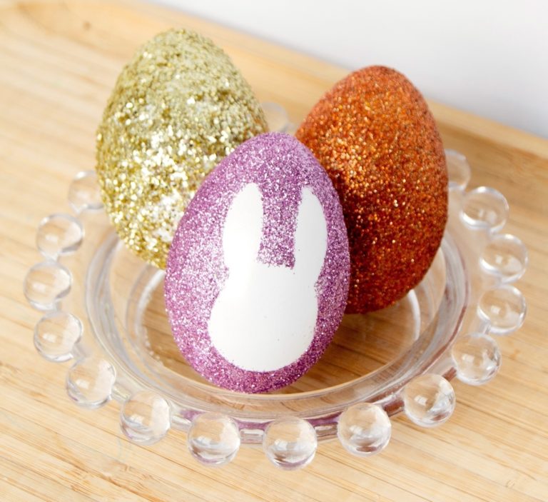 DIY Glittered Eggs using Mod Podge