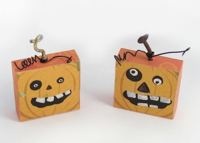 DIY Halloween magnets that look like pumpkins
