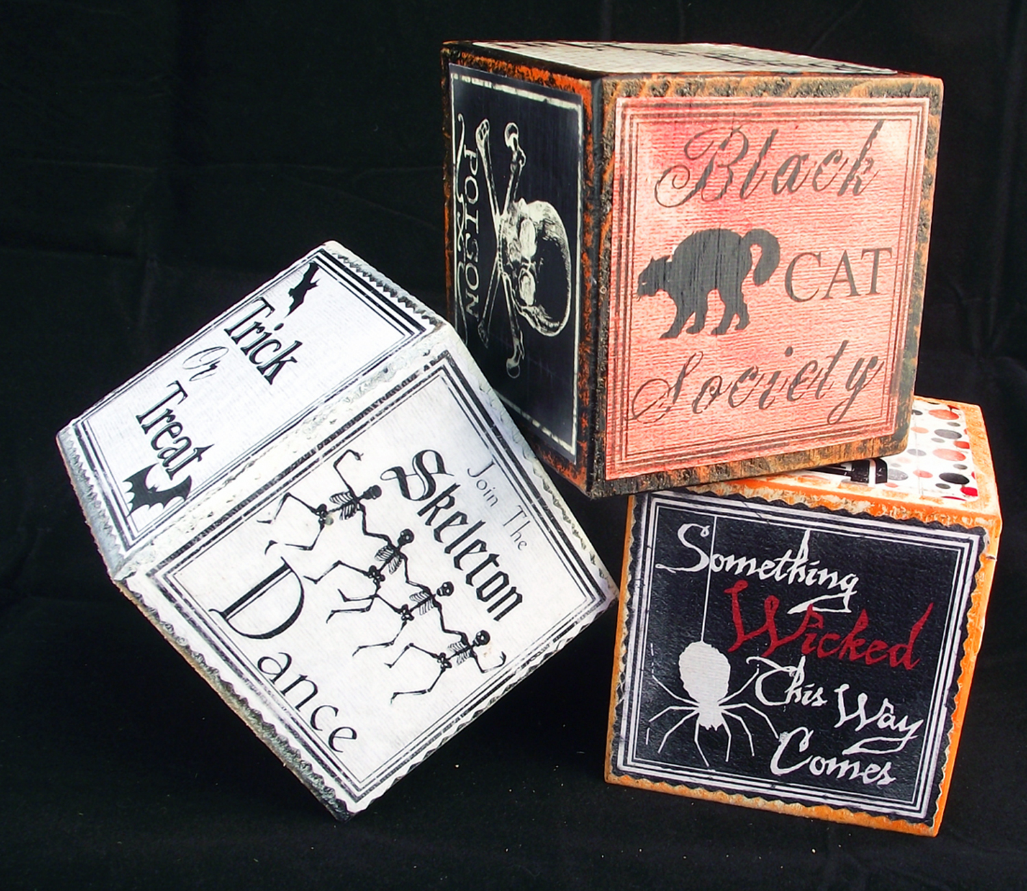 DIY Halloween wood blocks