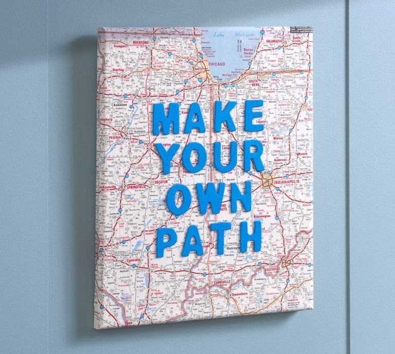 diy map art on canvas