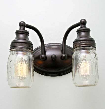 DIY Mason Jar Vanity Light