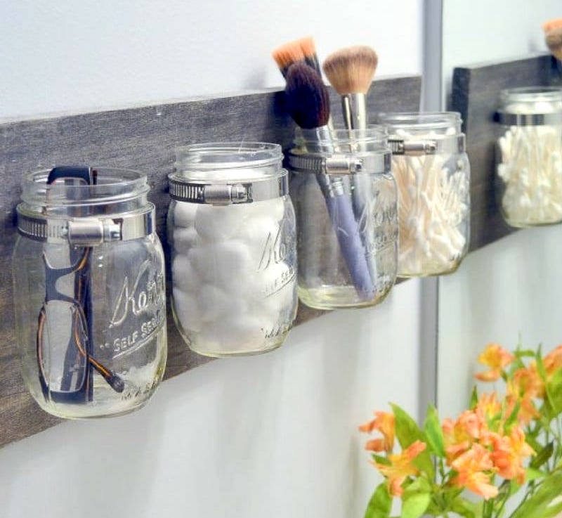 DIY Mason Jar Wall Organizer
