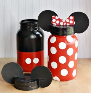 mickey and minnie mouse mason jars