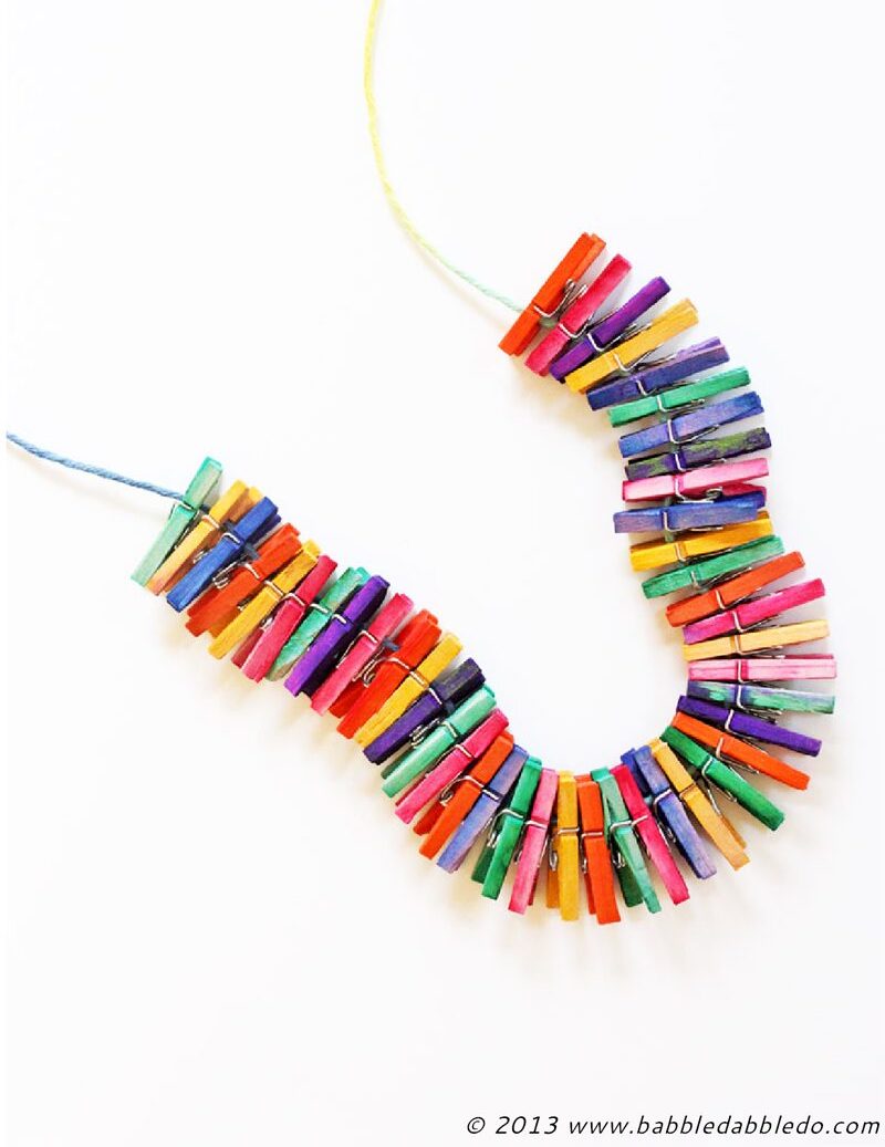 DIY Mini Clothespin Necklace