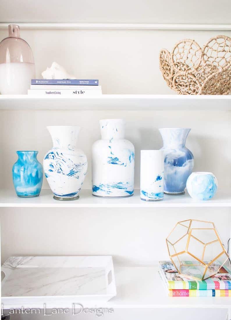 DIY Painted Vases That Look Marbled