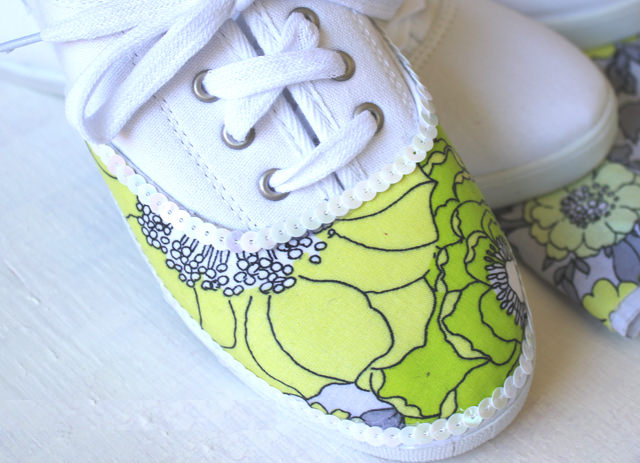 DIY Fabric Covered Sneakers