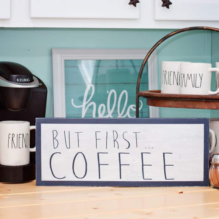 Scrap wood projects DIY coffee bar sign