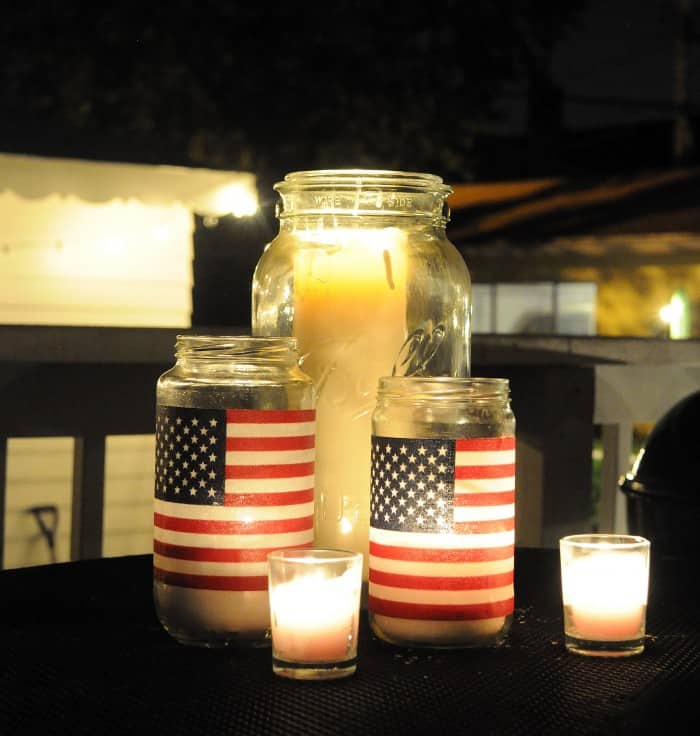 Patriotic Mason Jar Lanterns for the Fourth