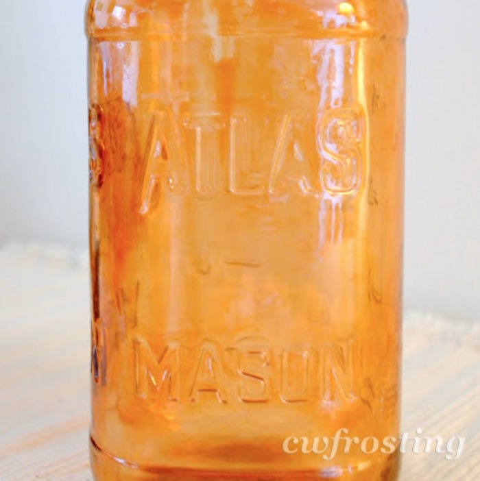 Dyed glass with Mod Podge