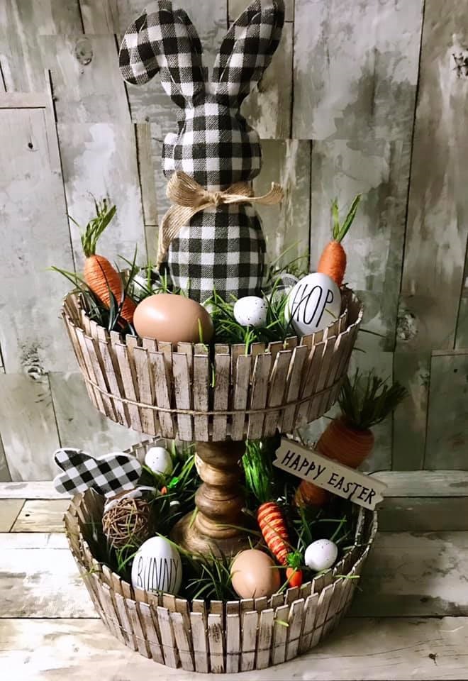 Farmhouse Dollar Tree Tiered Stand