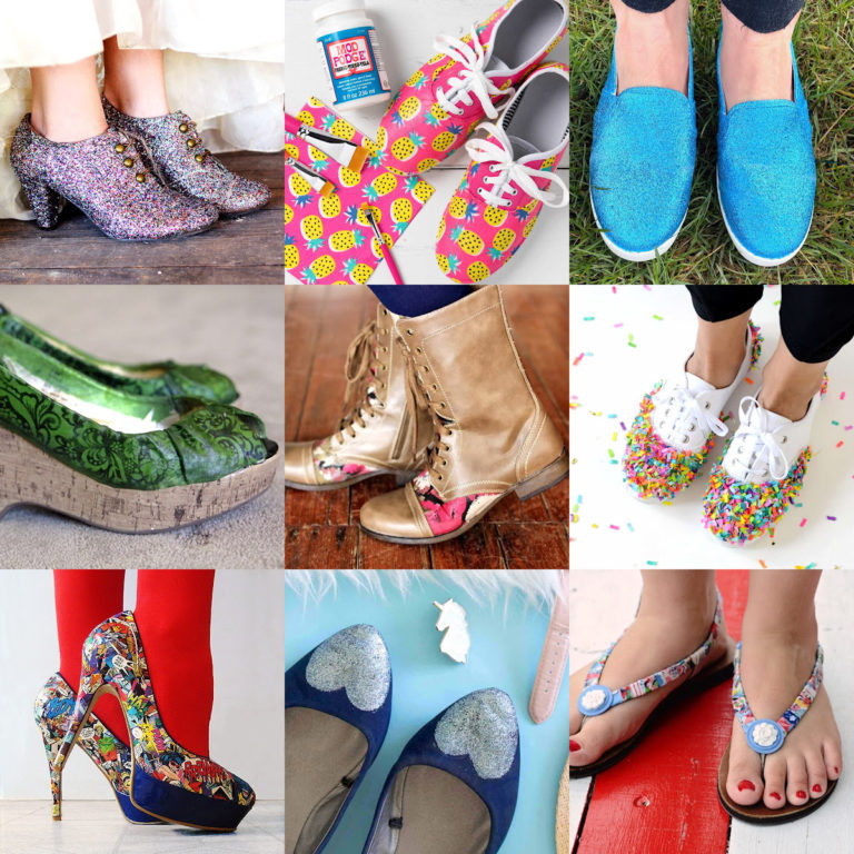 Easy Mod Podge shoes feature image