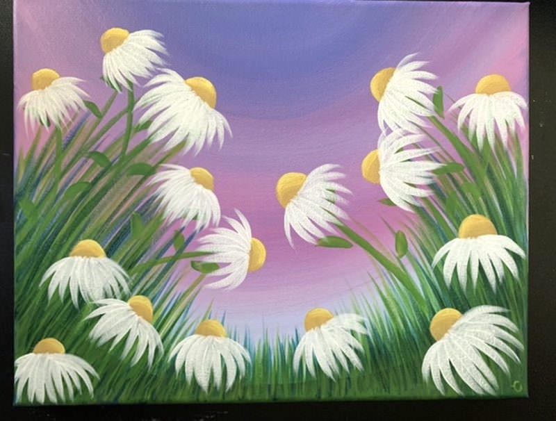 Easy spring flowers painting