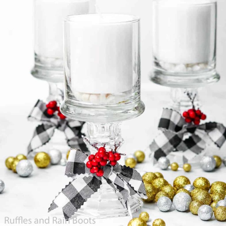 Farmhouse Style Christmas Candle Holders
