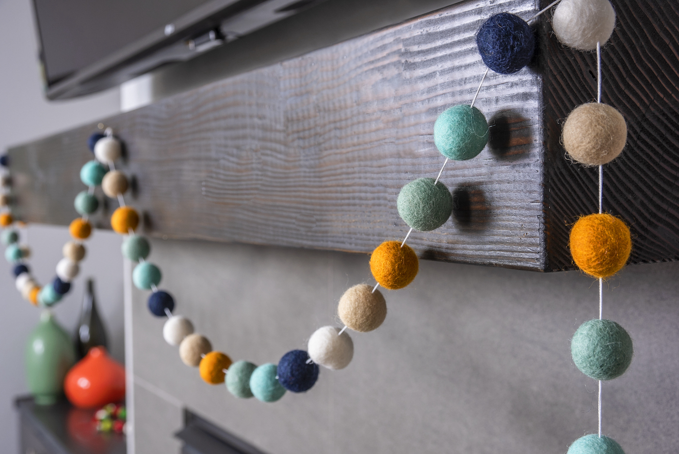 felted ball garland