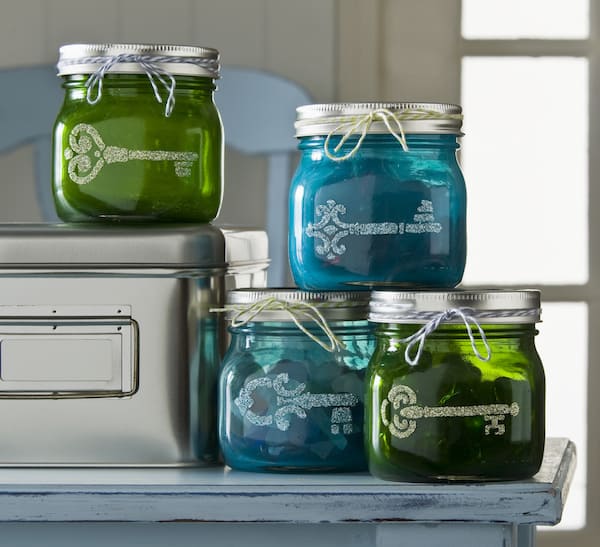 Colored Mason Jars with Mod Podge