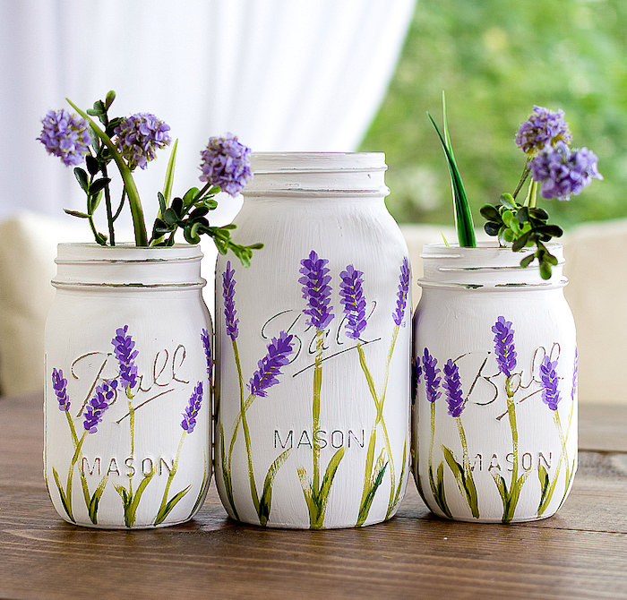 lavender-mason-jars-painted