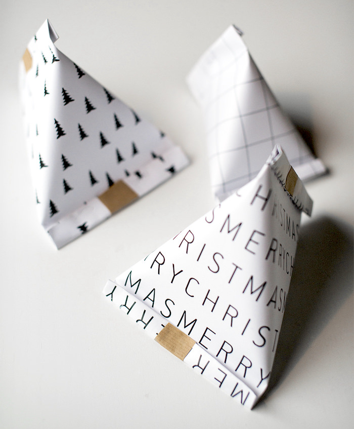 Make cute triangular gift bags - DIY
