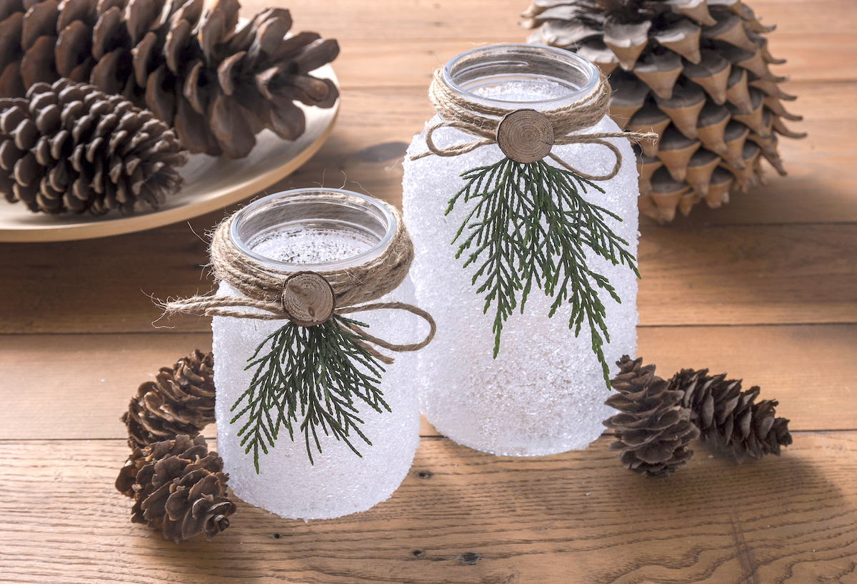 Mason jar Christmas luminaries