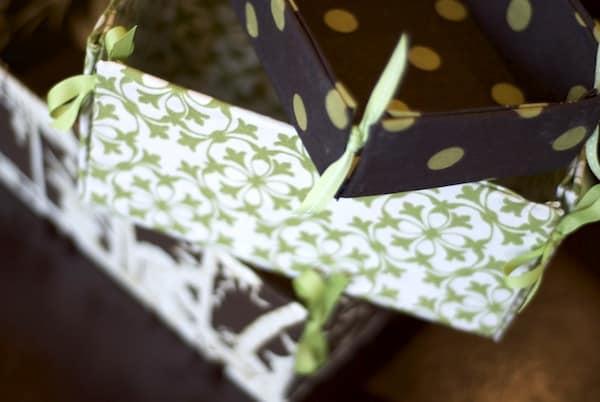 Mod Podge fabric bins