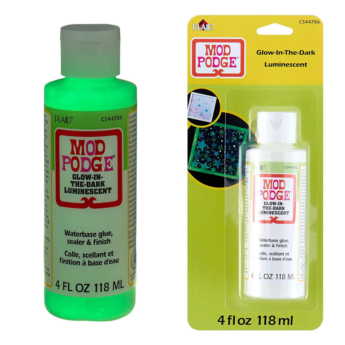 Mod Podge Glow in the Dark bottles
