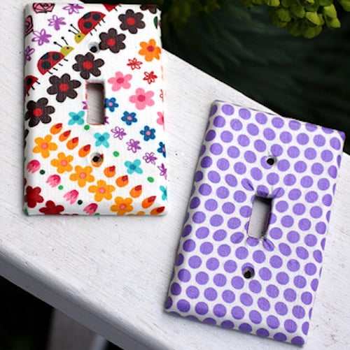 Use Mod Podge and fabric to make these decorative light switch covers, turning them from boring to fun in just a few minutes.
