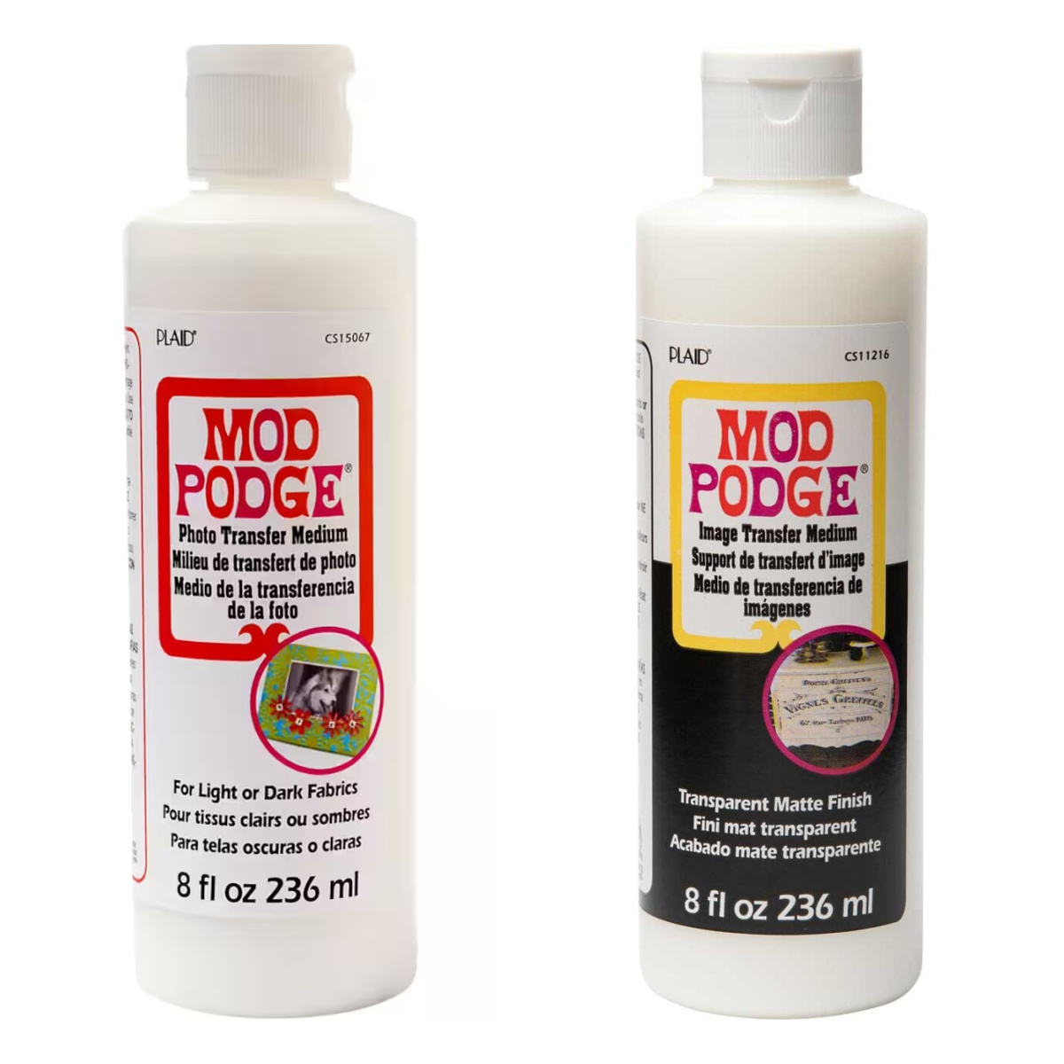 Mod Podge photo transfer medium bottles