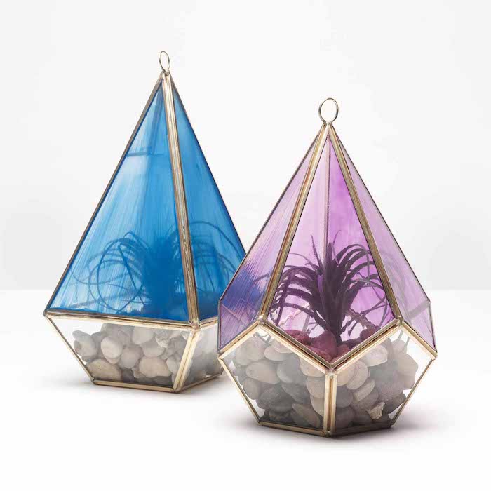 Mod Podge stained glass terrariums