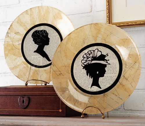 Mod Podge vintage style plates