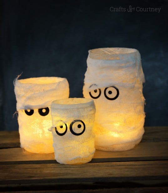 Make Mummy Halloween Luminaries in Three Easy Steps!