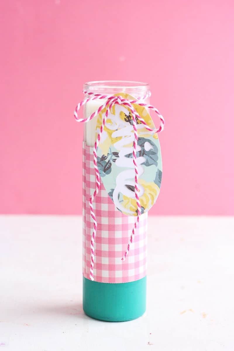 These paper-wrapped and paint-dipped candles use the power of Mod Podge to bring some springy life to some boring, dollar store candles.