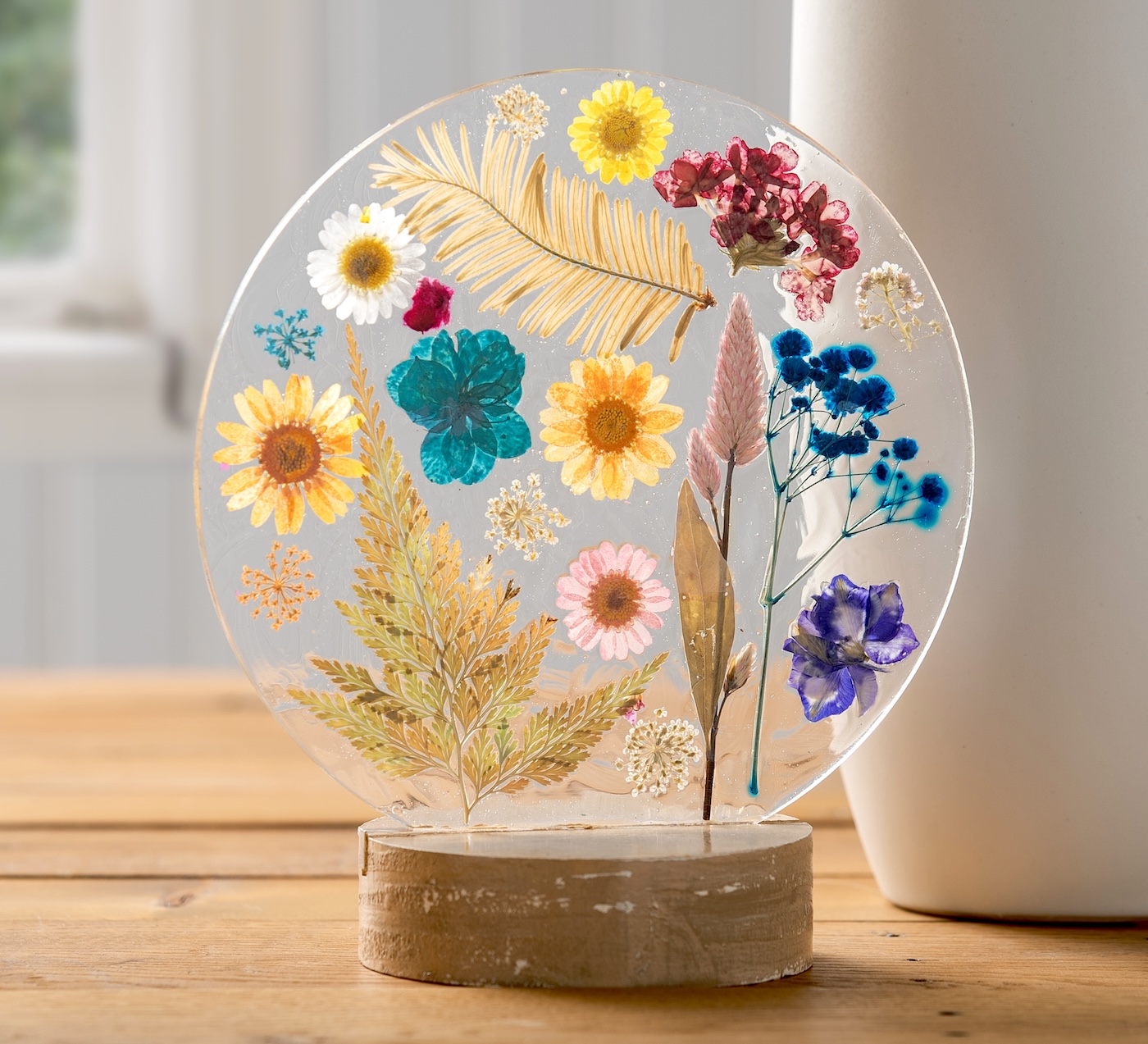 pressed flowers mod podge