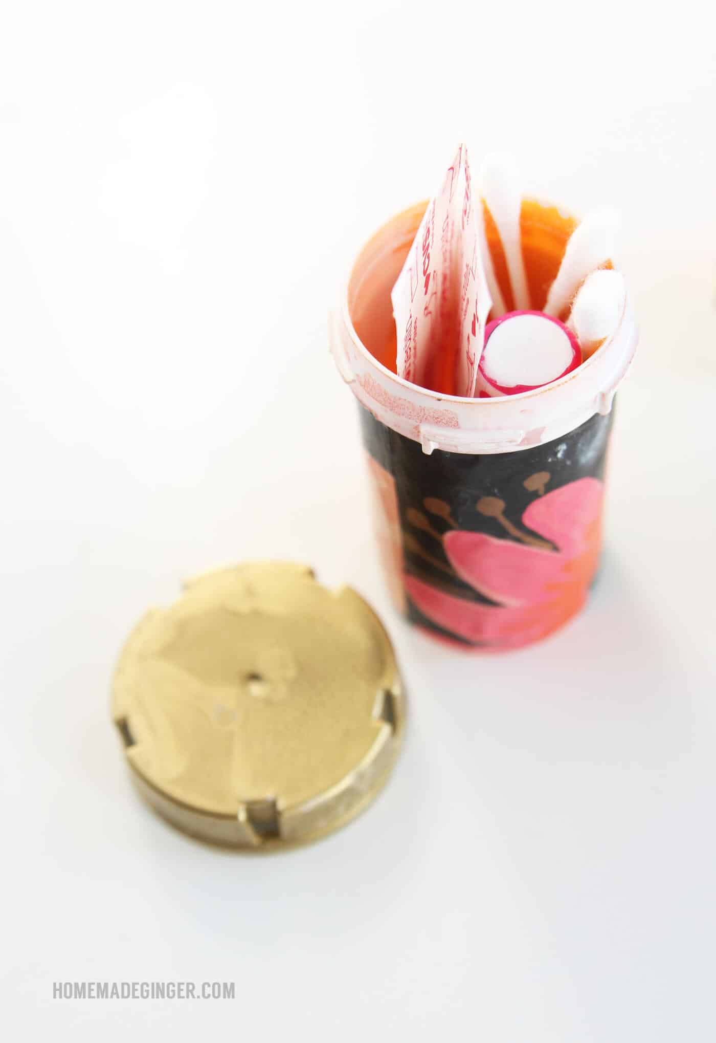 painted pill bottles