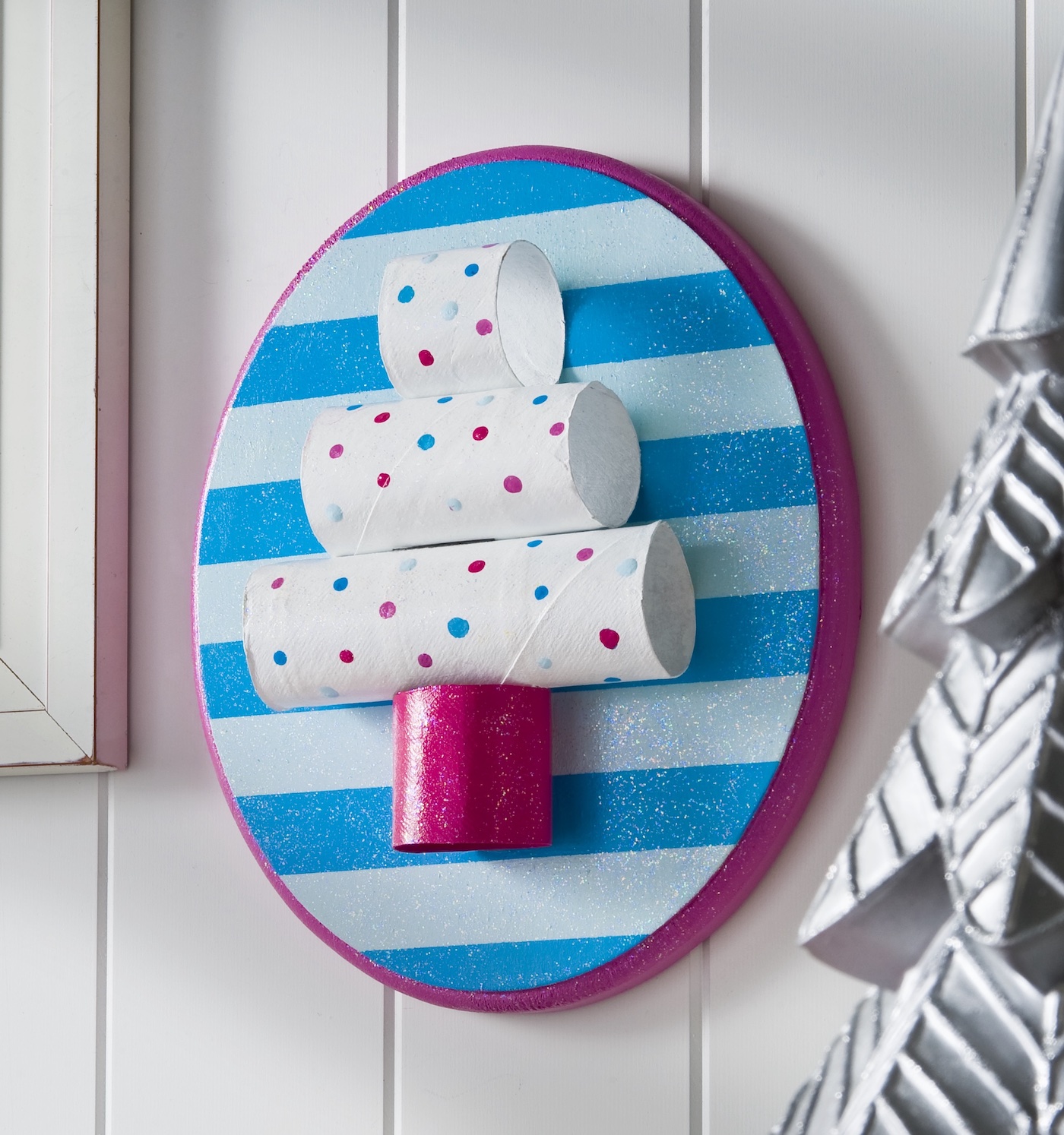 Recycled Christmas tree craft for kids