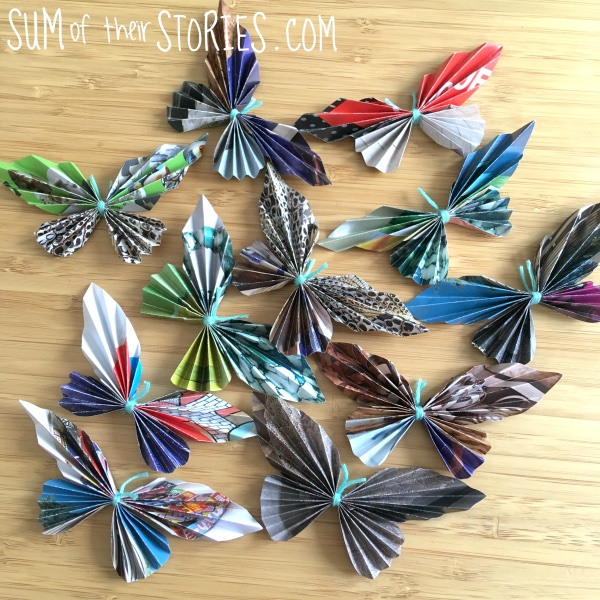 Recycled Magazine Butterfly Garland
