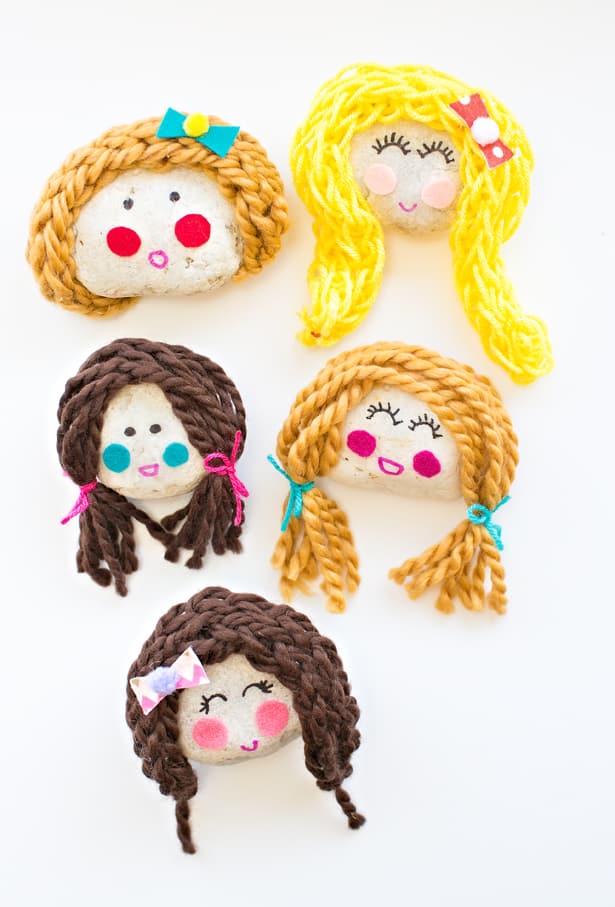 Rock doll faces craft