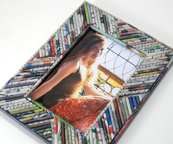 Rolled Magazine Picture Frame