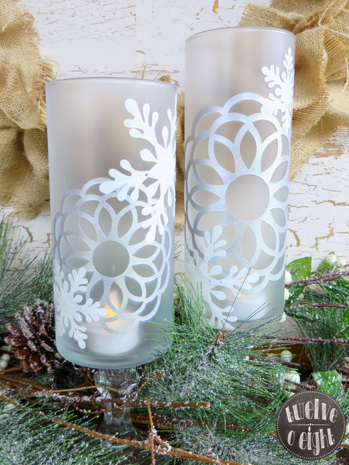 Rustic-Glam DIY Christmas Candle Holders
